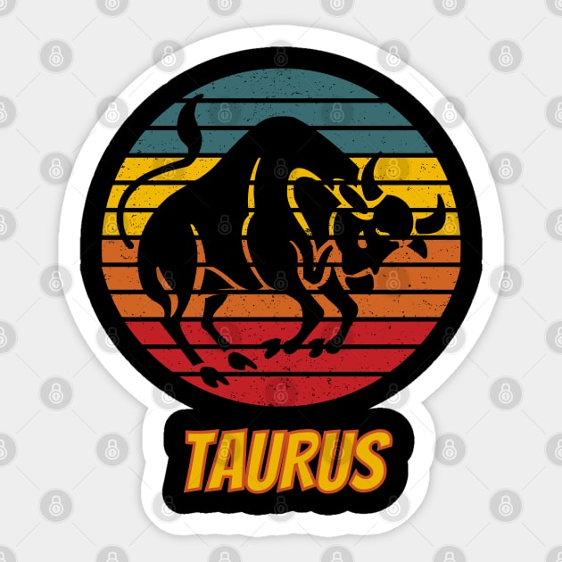 Taurus Zodiac Retro vintage style Sticker by divinoro trendy boutique